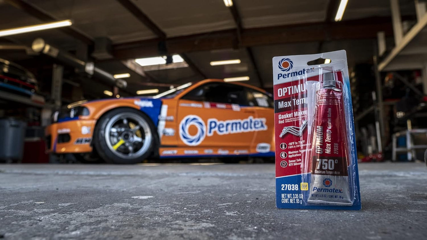 27038 Optimum Red High Temperature Gasket Maker 3.35 Oz.