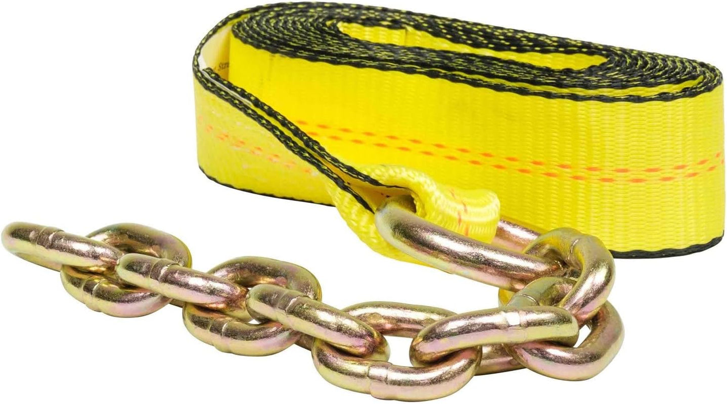 8PK 2"X14' Replacement Tiedown Strap W/ Chain Extension for 8-Point 4000 # WLL