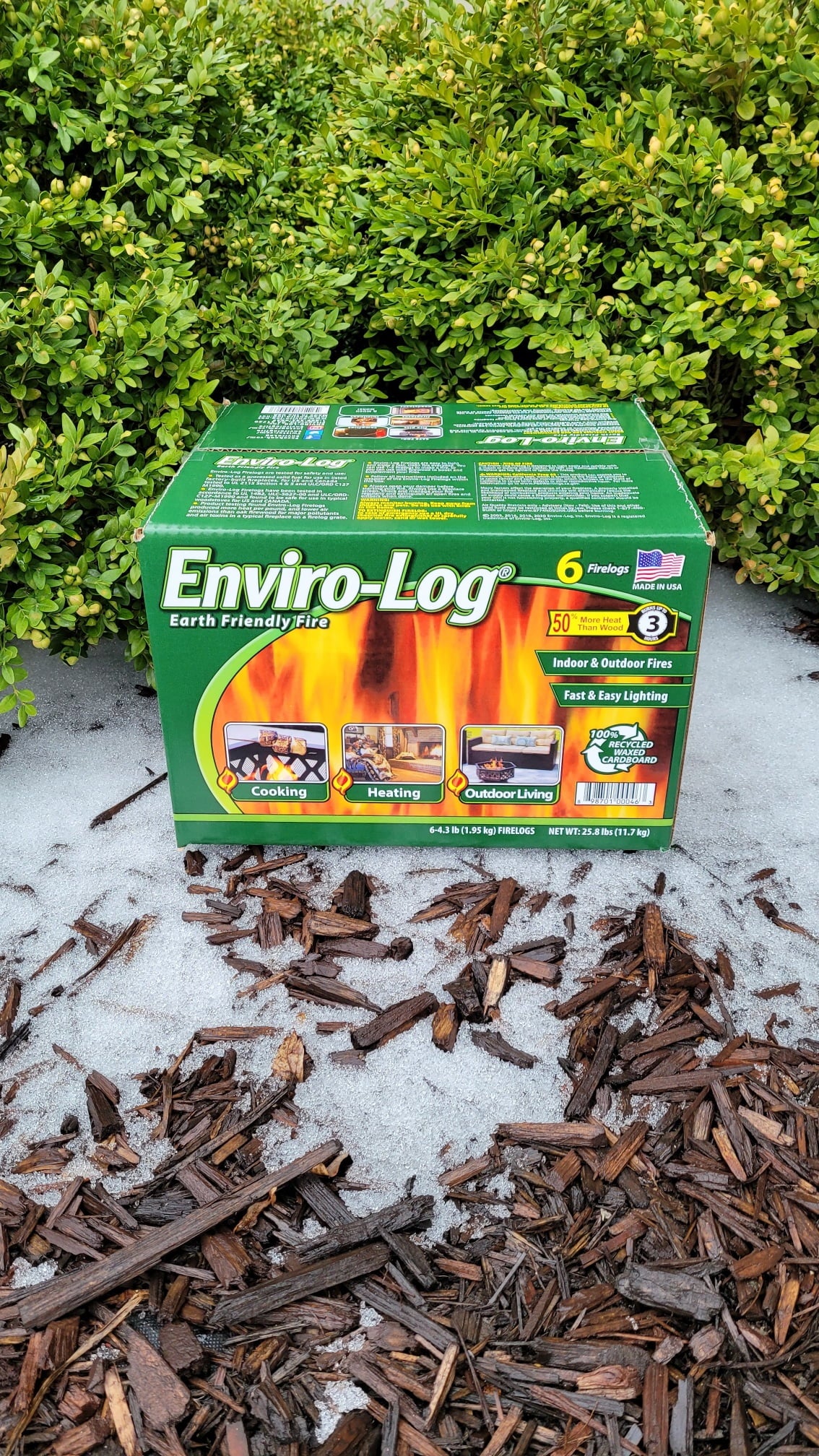 Envirolog Indoor and Outdoor Fire Wood, 4.3 Lb Firelogs, 6 Count