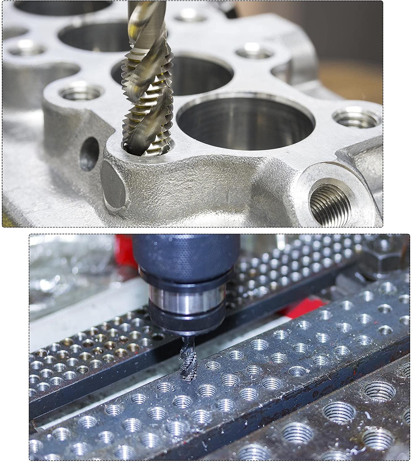 2Pcs M4 X 0.7 Spiral Flute Tap Metric Machine Thread Tap HSS Nitriding Coated