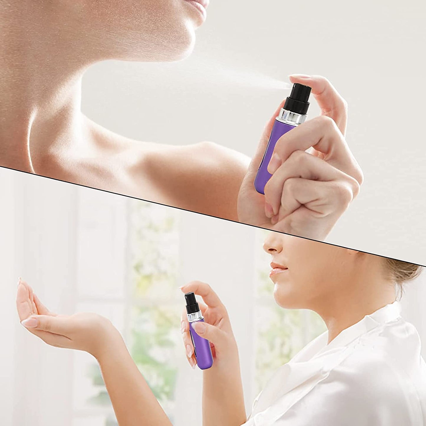 4PCS Mini Travel Perfume Atomizer Bottle Refillable Portable Spray Pump Case