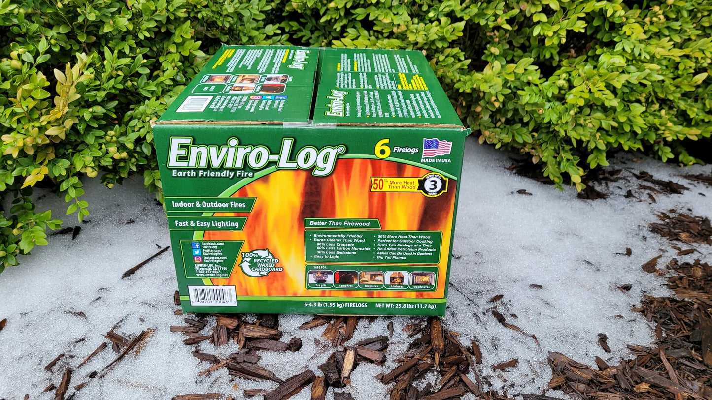 Envirolog Indoor and Outdoor Fire Wood, 4.3 Lb Firelogs, 6 Count
