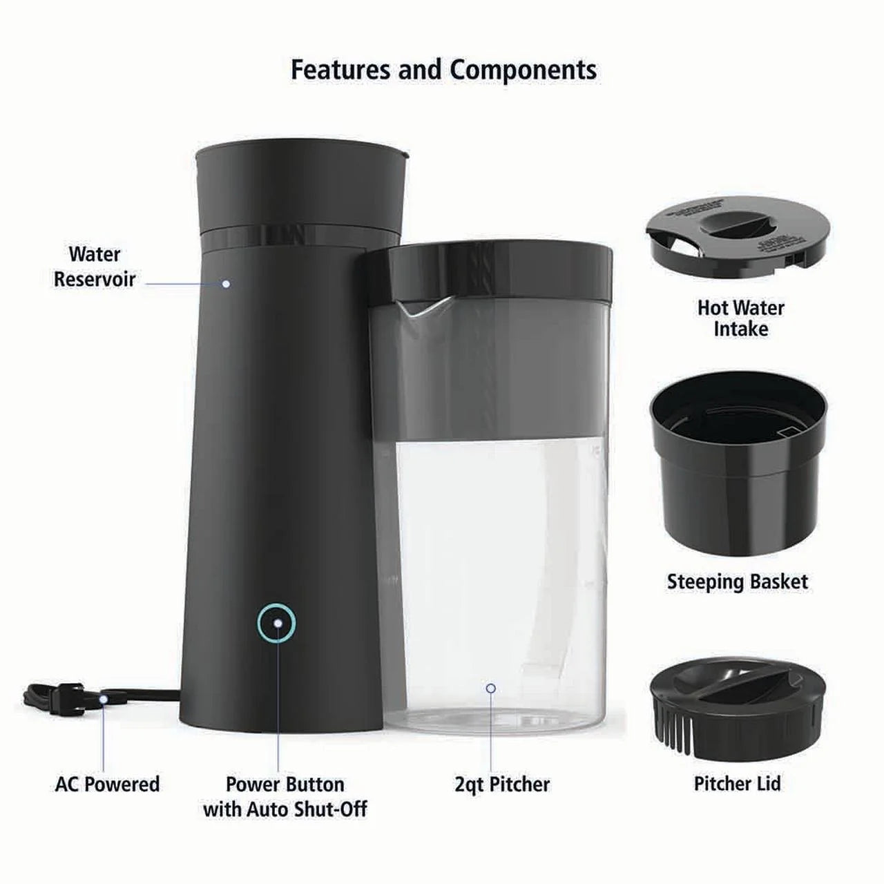 Iced Tea and Iced Coffee Maker, 2-Quart, New
