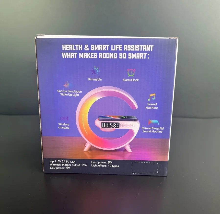 Wholesale Price Smart Alarm Clock Colorful Light RGB  Mini Size G Shape  Speaker Wake up Lamp Table Lamp