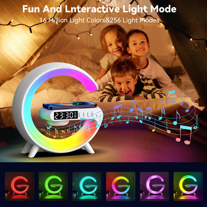 Wholesale Price Smart Alarm Clock Colorful Light RGB  Mini Size G Shape  Speaker Wake up Lamp Table Lamp