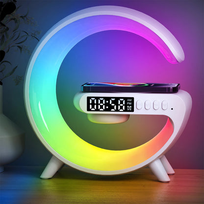 Wholesale Price Smart Alarm Clock Colorful Light RGB  Mini Size G Shape  Speaker Wake up Lamp Table Lamp